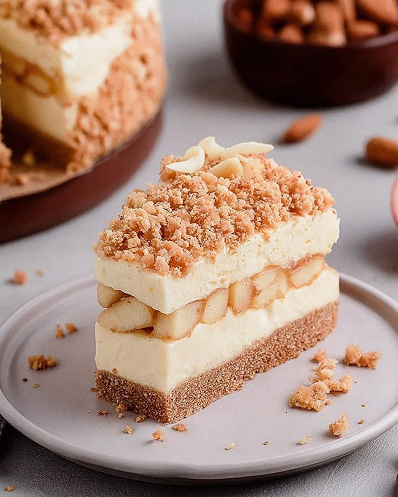 Apfel-Mascarpone-Torte mit Mandelboden