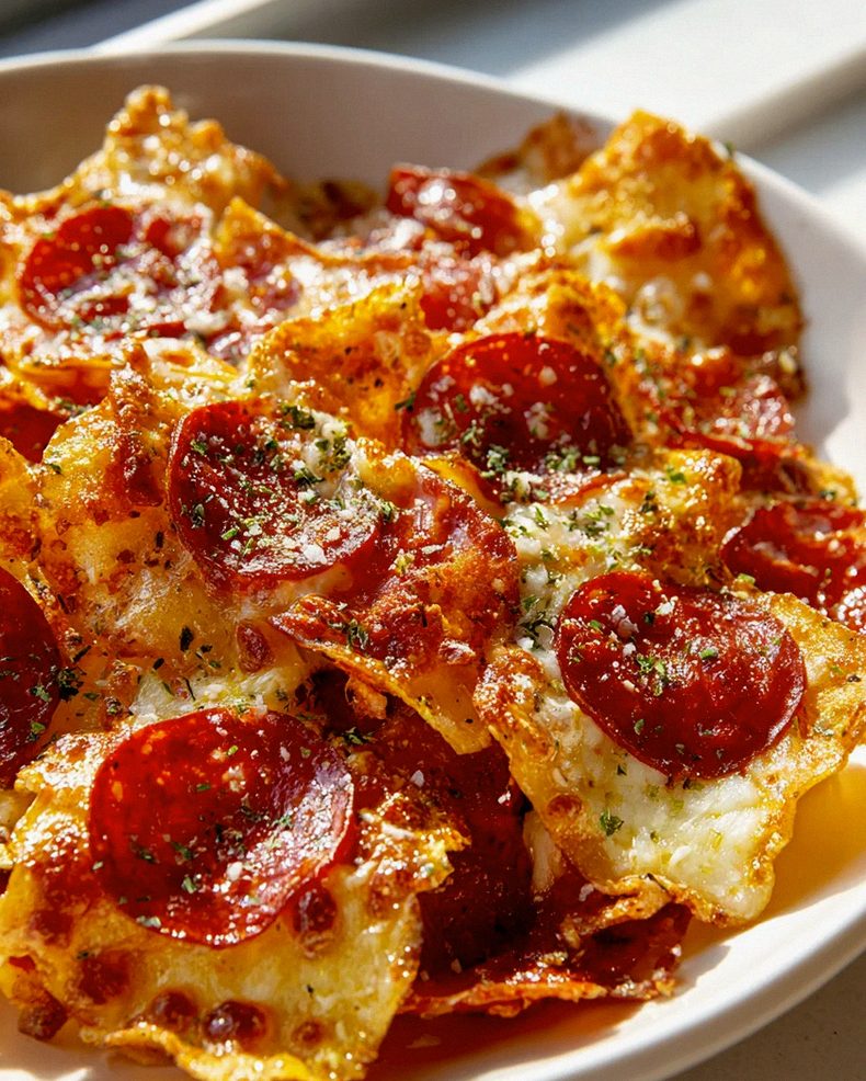 Beef turkey pepperoni Pizza Chips: Knusprig & ofenfrisch genießen! – Schritt 1