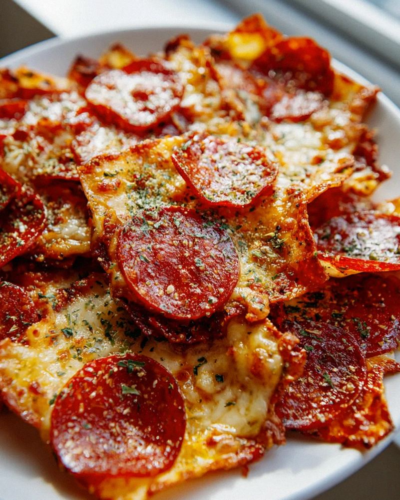 Beef turkey pepperoni Pizza Chips: Knusprig & ofenfrisch genießen! – Schritt 2