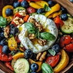 Burrata-Salat mit Ofengemüse und Blaubeeren
