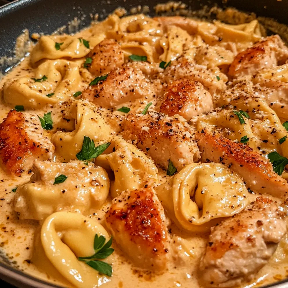 Cremige Cajun Knoblauch Hähnchen Tortellini für die Seele
