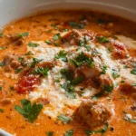 Cremige Rinderwurst-Tomaten-Frischkäse-Suppe Rezept