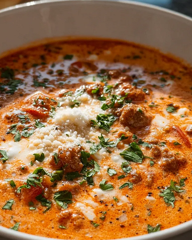 Cremige Rinderwurst-Tomaten-Frischkäse-Suppe Rezept – Schritt 2