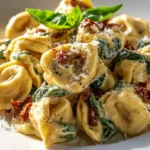 Cremiger toskanischer Tortellini mit getrockneten Tomaten