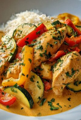 Cremiges Paprika Zucchini Hähnchen: Dein leichtes Abendessen