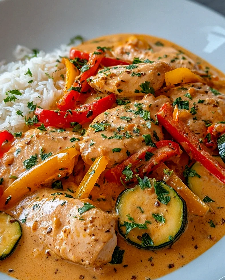 Cremiges Paprika Zucchini Hähnchen: Dein leichtes Abendessen – Schritt 2