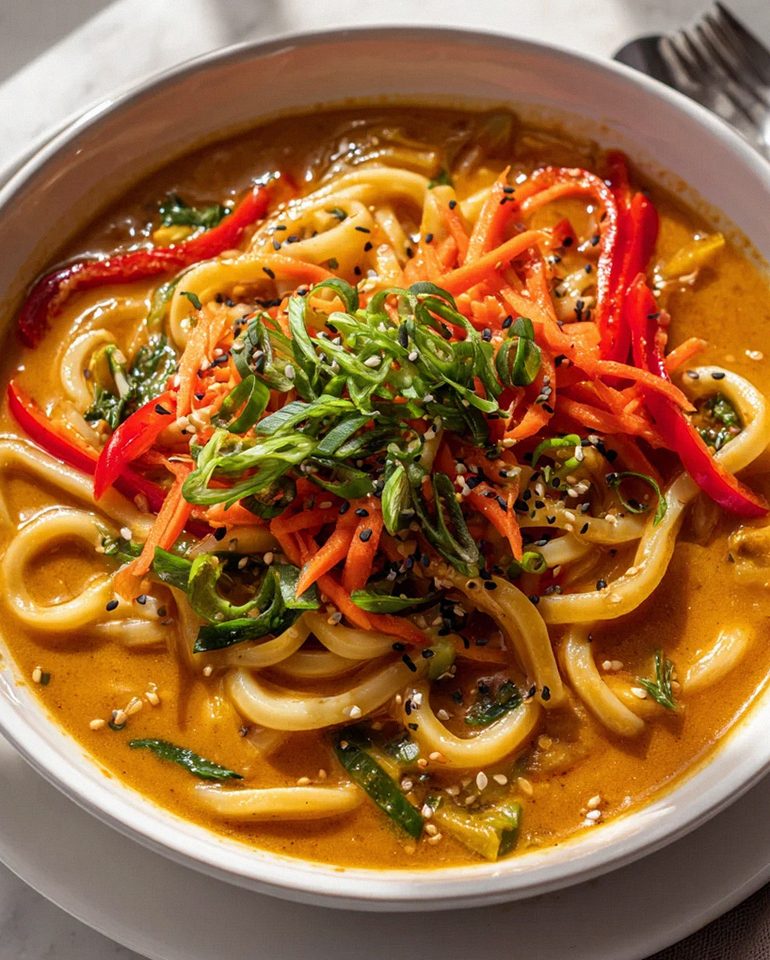 Curry Udon Ramen mit Karotten & Paprika – Schnell & Lecker!