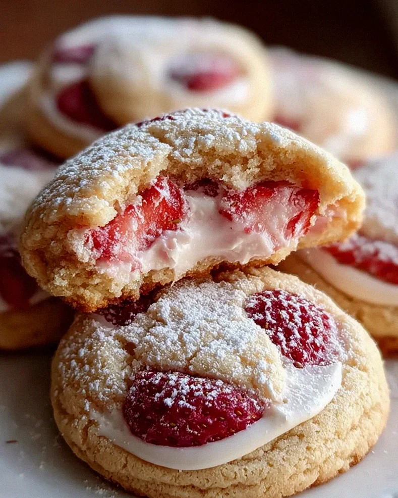 Erdbeer-Käsekuchen-Kekse