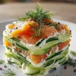 Erfrischende Lasagnes Froides mit Concombre, Saumon & Aneth