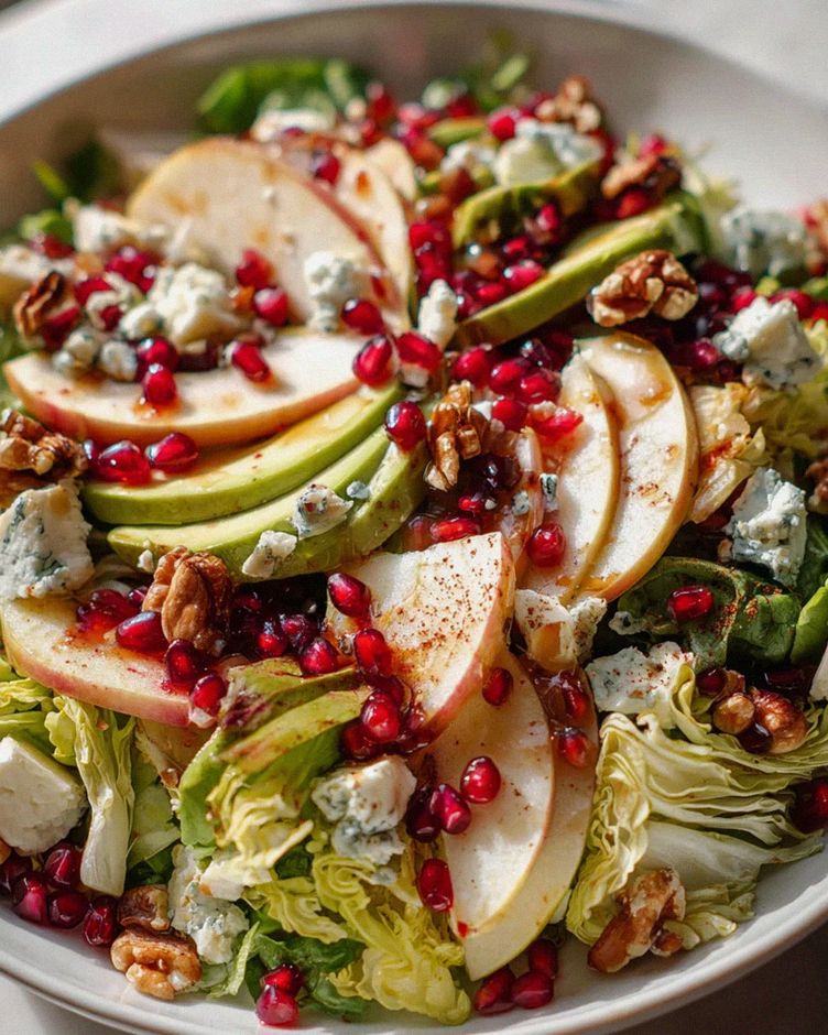 Festlicher Granatapfel Salat mit Honig-Senf-Dressing