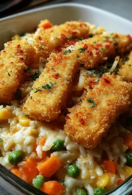 Fischstäbchen-Auflauf mit Reis und Gemüse