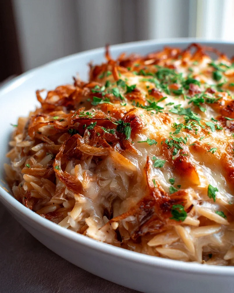 Französische Zwiebel-Hühnchen-Orzo-Auflauf – lecker & einfach! – Schritt 2