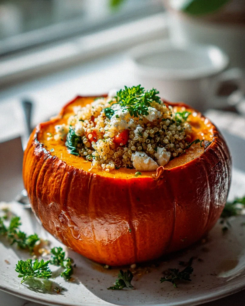 Gefüllter Hokkaido Kürbis mit Feta & Quinoa – Herbstgenuss! – Schritt 2