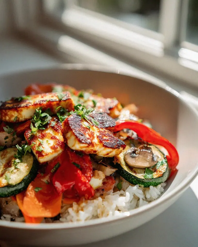 Gegrillte Halloumi-Reisbowls – Schritt 2