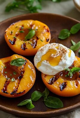 Gegrillte Pfirsiche mit Joghurt und Honig