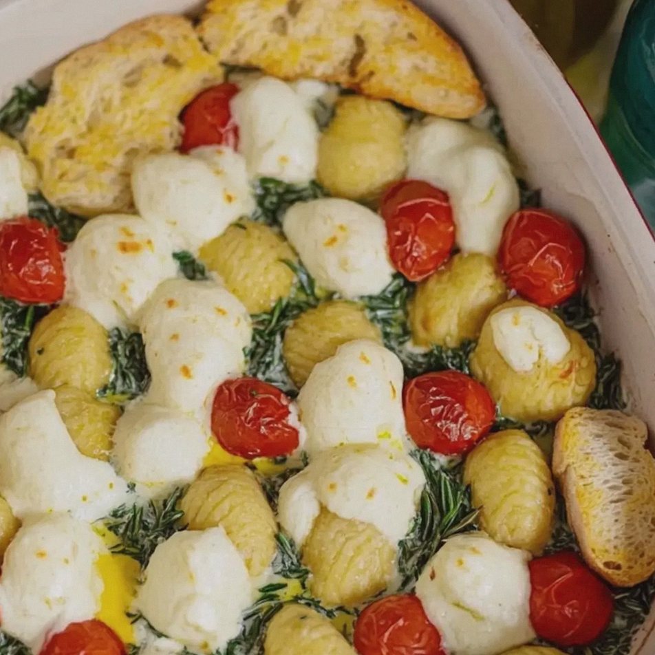 Gnocchi Auflauf mit Spinat Tomate Mozzarella einfach zubereiten – Schritt 2