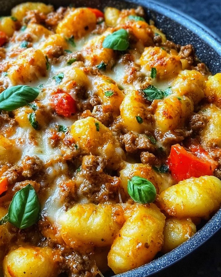Gnocchi Pfanne mit Hackfleisch und Paprika