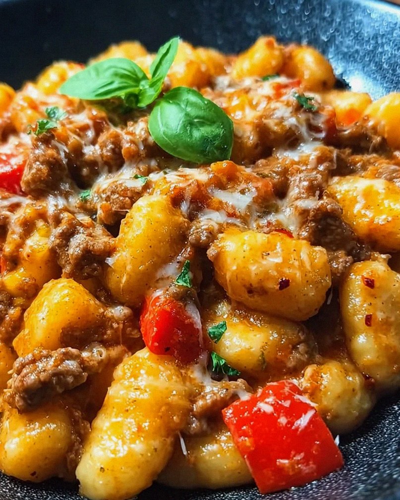 Gnocchi Pfanne mit Hackfleisch und Paprika – Schritt 1