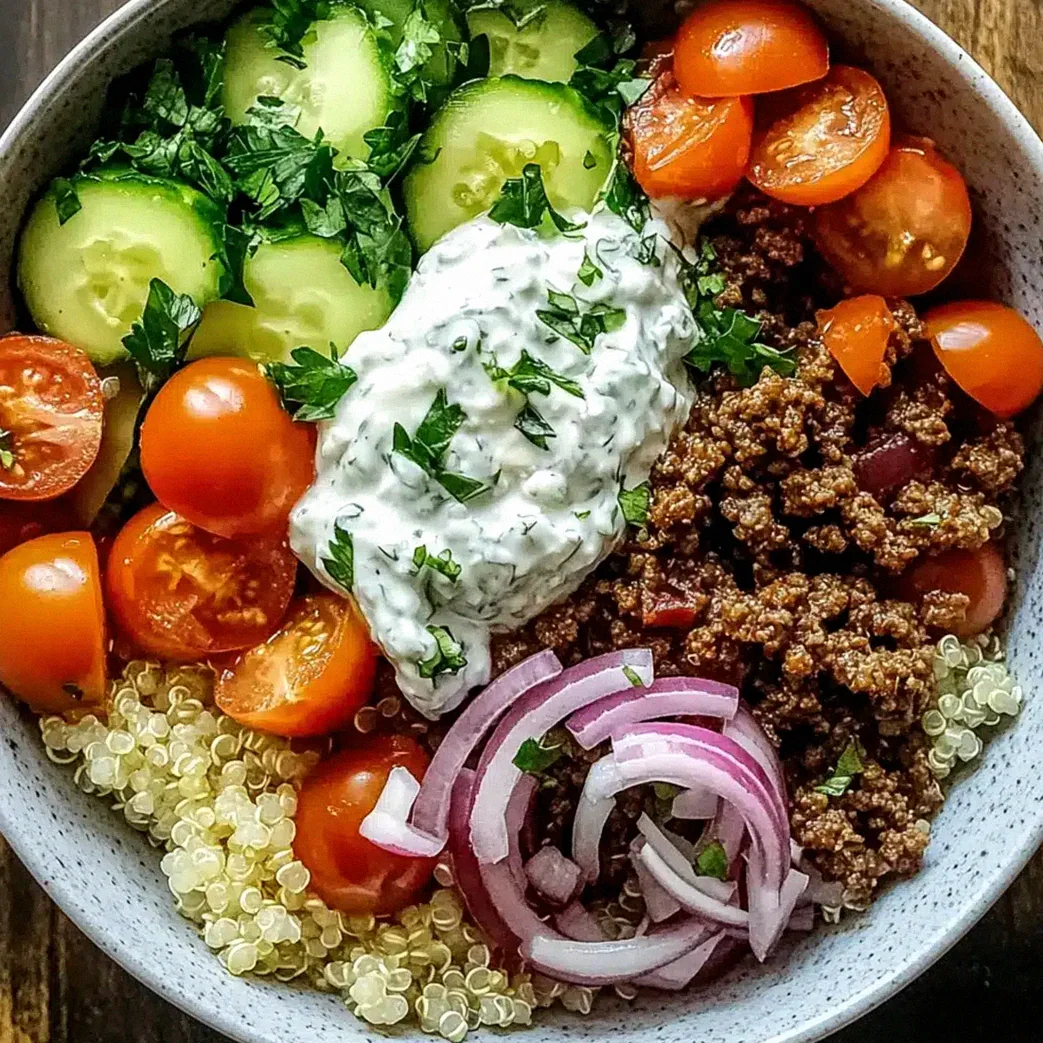 Griechische Rinderhackfleisch-Schüssel einfach zubereiten – Schritt 2
