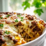 Herzhafter Nudelauflauf mit Hackfleisch und Kraut