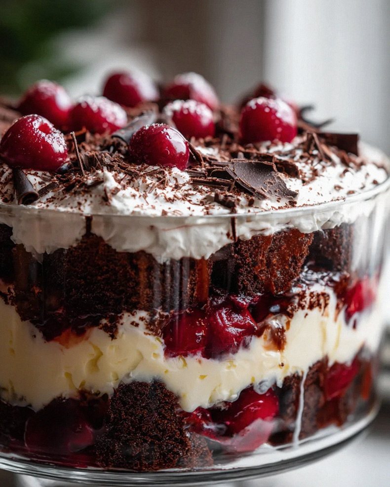 Himmlisches Schwarzwälder Trifle für Weihnachten – Alkoholfrei