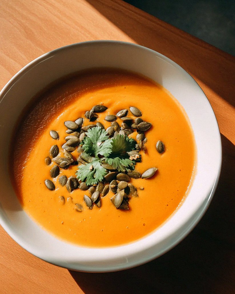 Hokkaido Kürbissuppe: Ingwer-Kokos-Traum mit Kern-Crunch