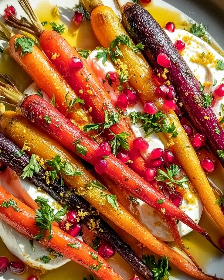 Honiggeröstete Regenbogenkarotten mit Burrata und Granatapfel – Schritt 2