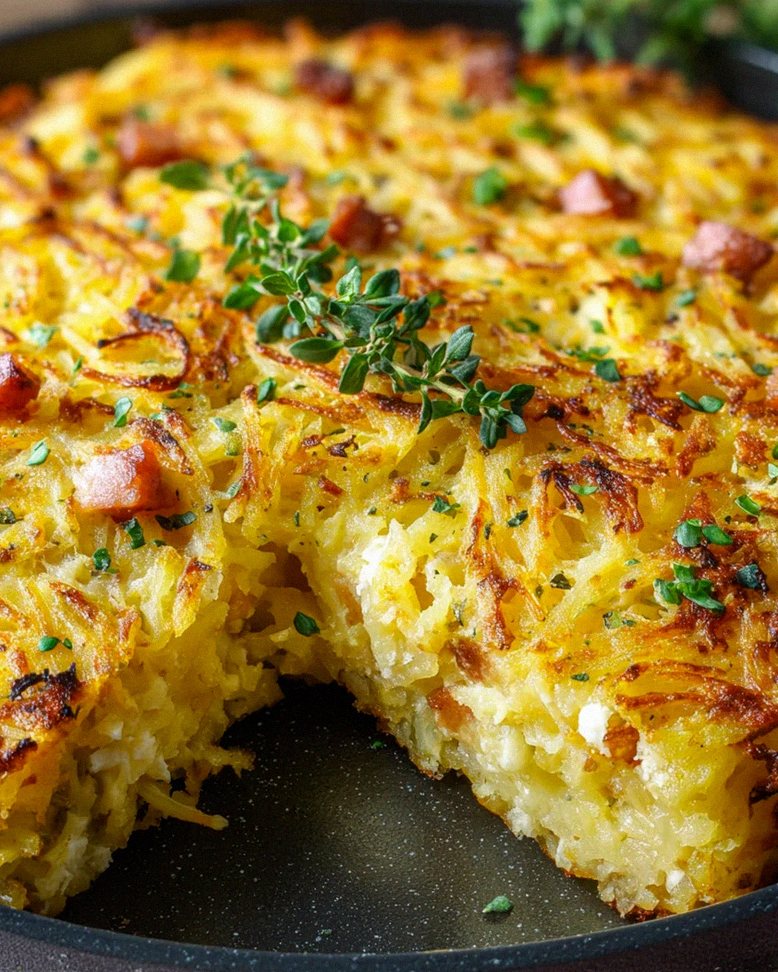 Hüttenkäse Kartoffelrösti Auflauf – Schritt 1