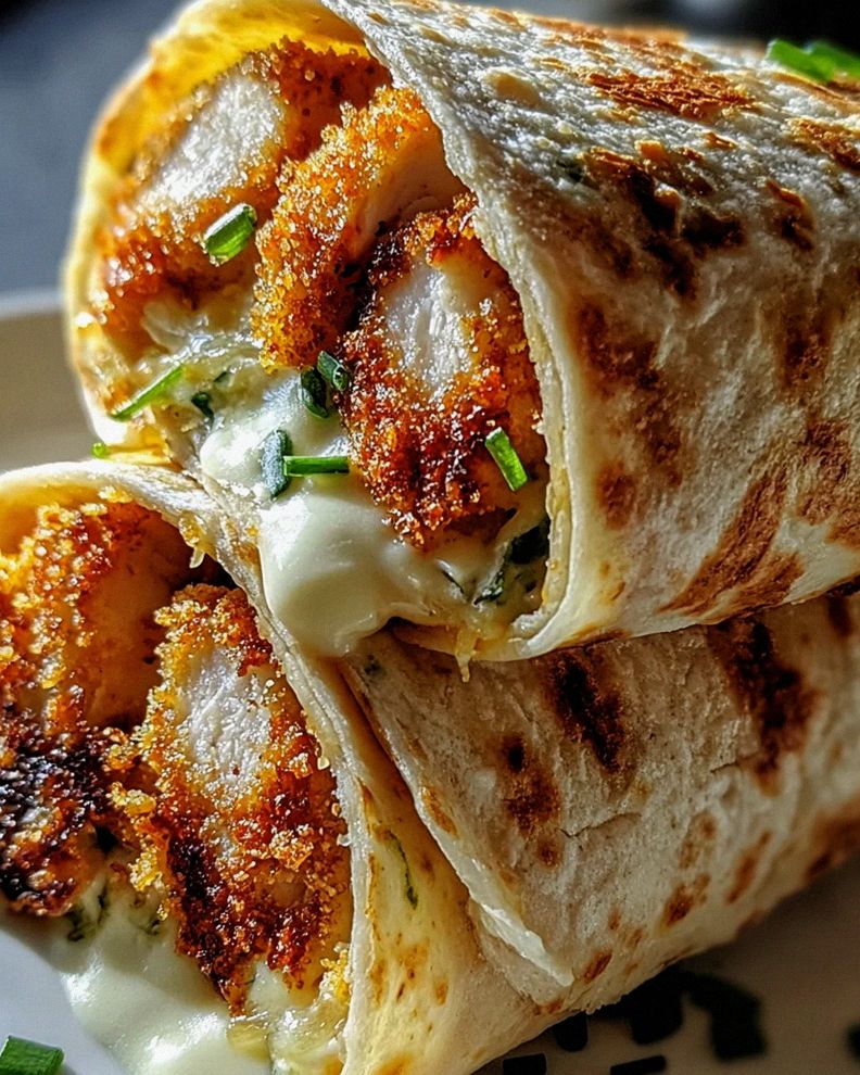 Knusprige, Käsige Knoblauch-Hühnchen-Wraps