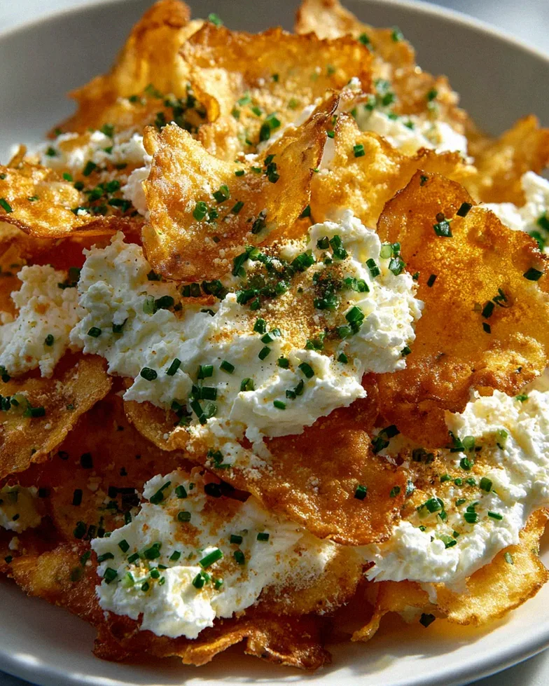 Knusprige Knoblauch Kräuter Cottage Cheese Chips selbstgemacht