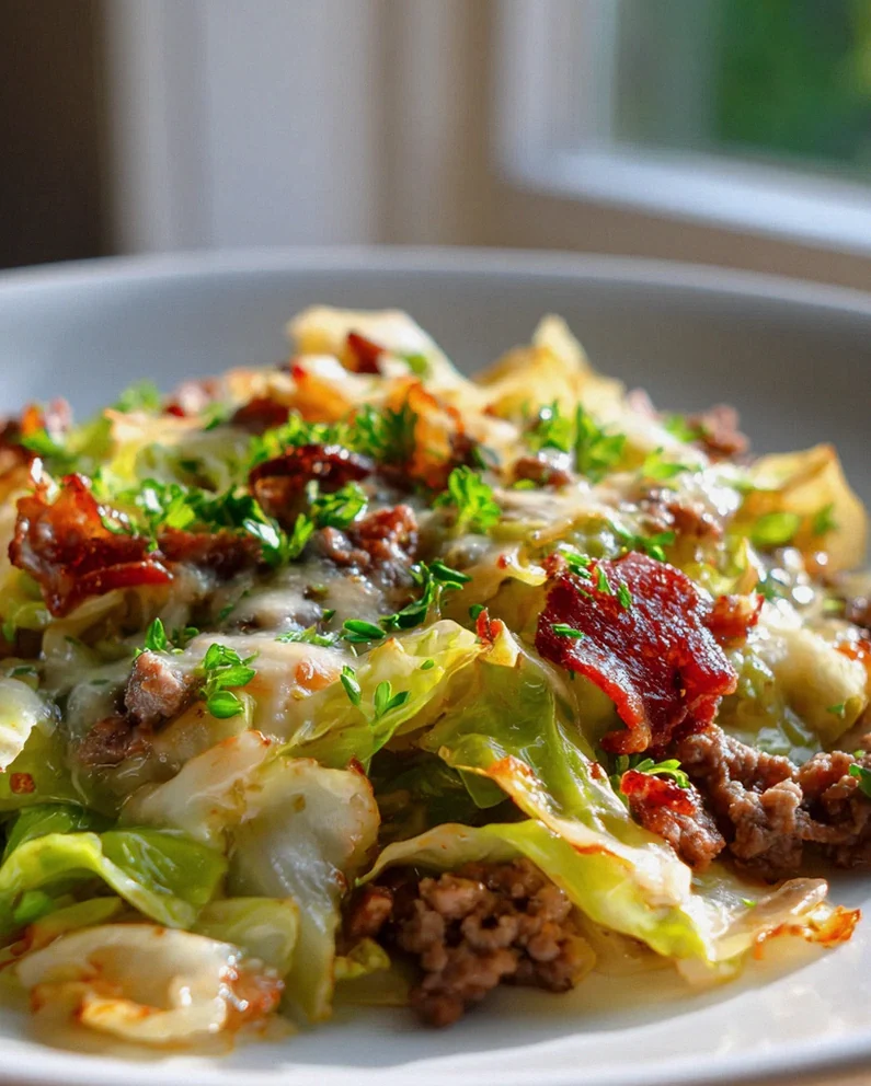Low Carb Beef Putenspeck Kohl Pfanne mit Hackfleisch & Käse