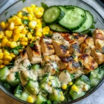 Mais cremiger Gurken-Hühnchen-Salat für den Sommer