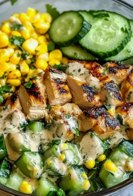 Mais cremiger Gurken-Hühnchen-Salat für den Sommer