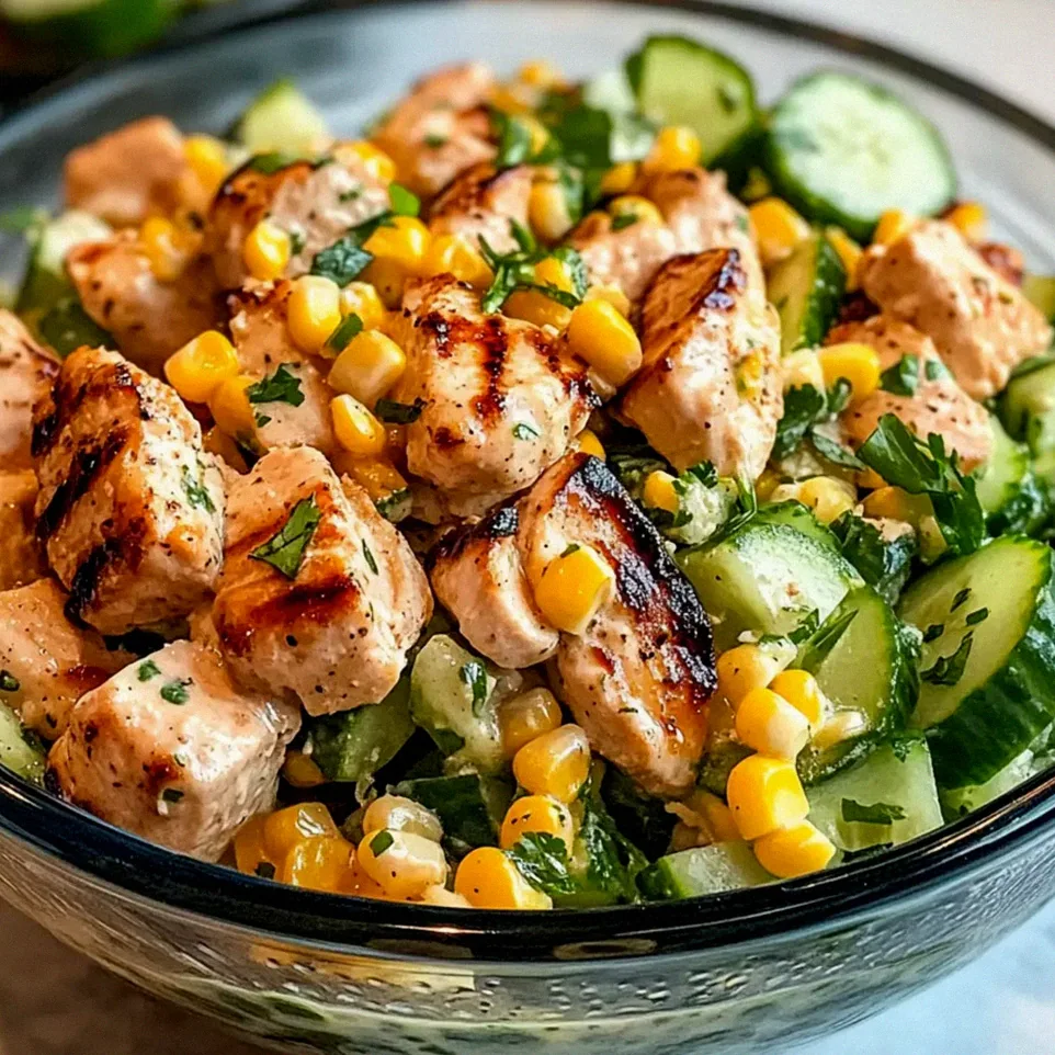 Mais cremiger Gurken-Hühnchen-Salat für den Sommer – Schritt 2