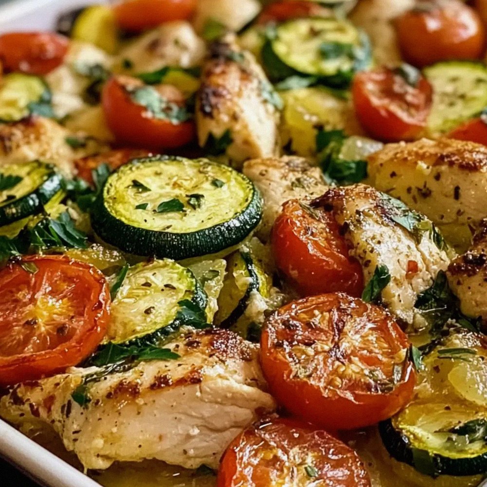 Mediterane Hähnchen Zucchini Auflauf für Genießer