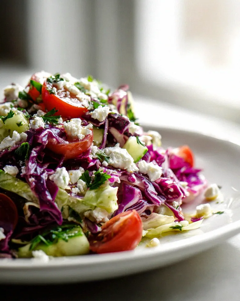 Mediterraner Slaw mit Feta, Oliven & frischen Kräutern – Schritt 2
