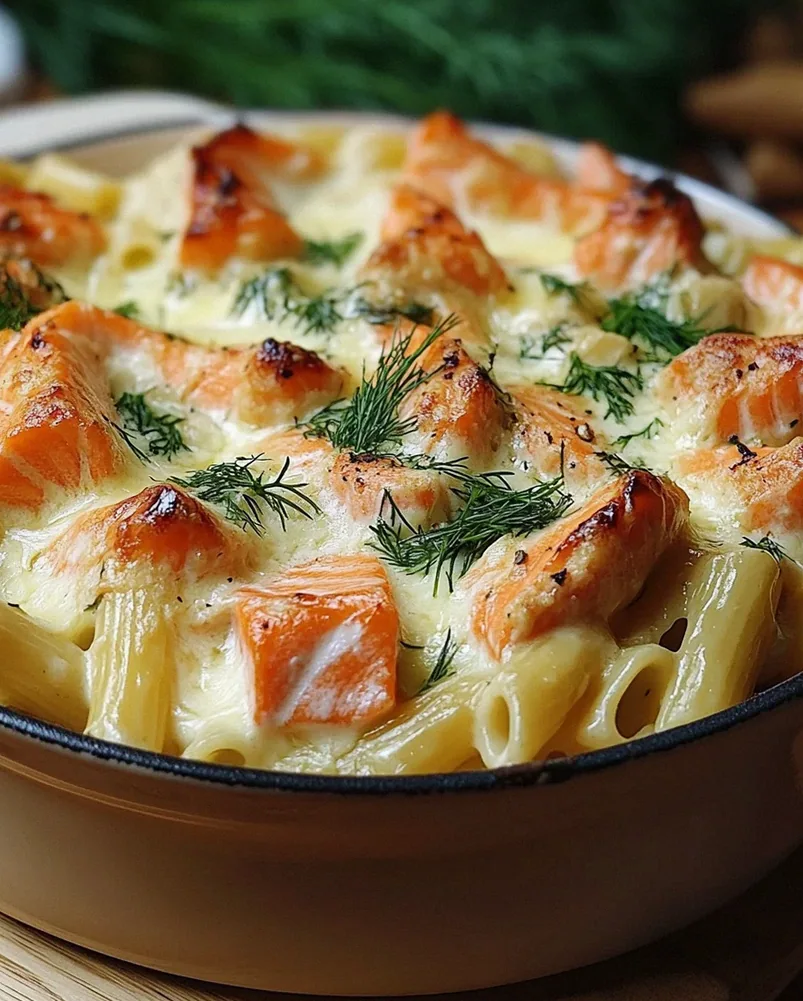 Nudelauflauf mit Lachs und Sahne – Schritt 1