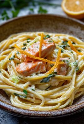 Orangen Lachs Pasta