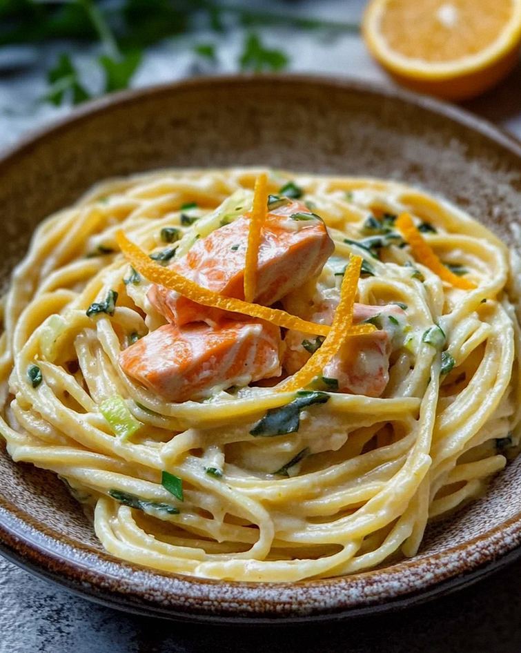 Orangen Lachs Pasta – Schritt 1