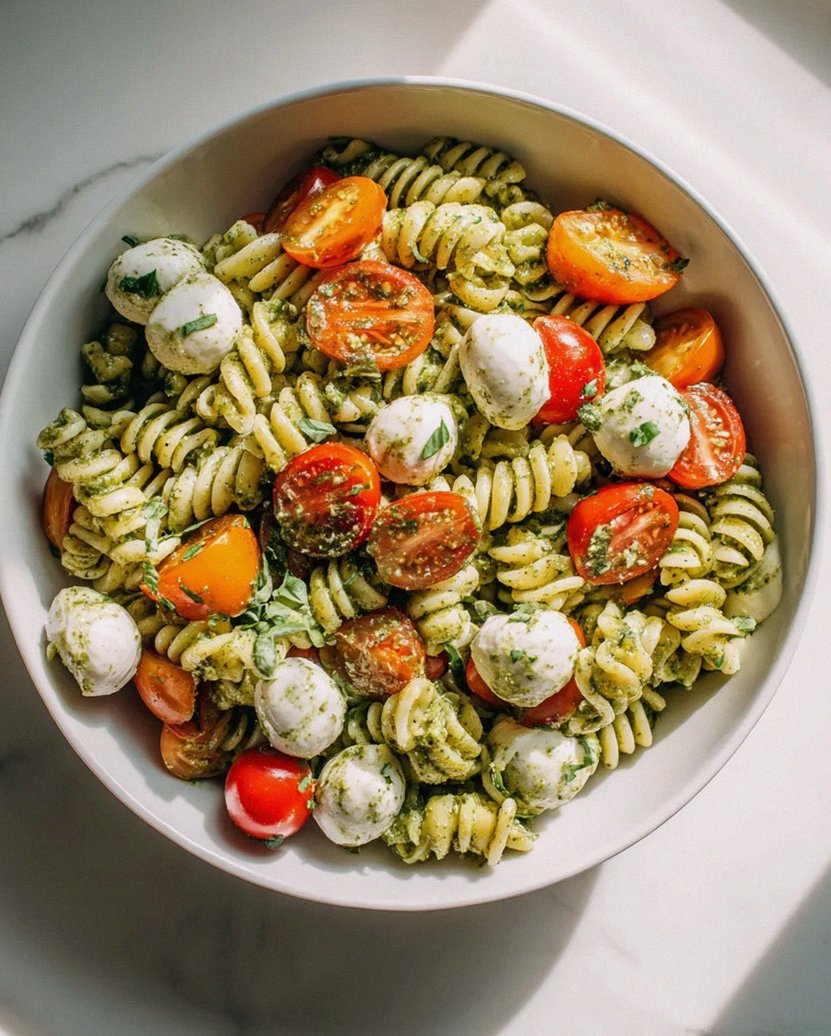 Pesto Nudelsalat mit Kirschtomaten – Frisch & Lecker