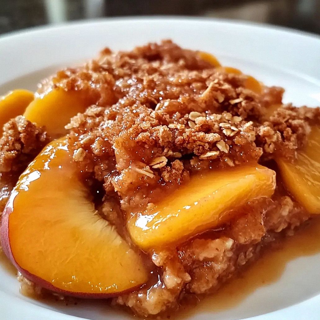 Pfirsich-Crisp: Gesundes Dessert mit Hafer