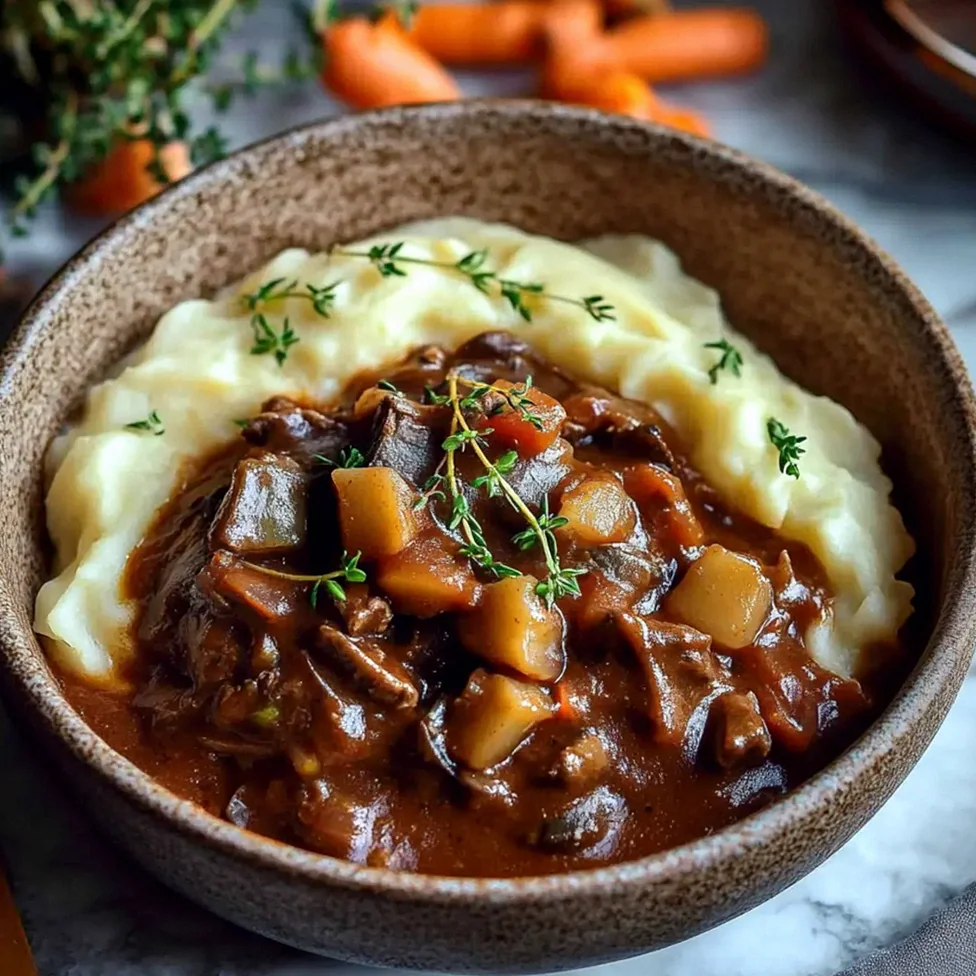Pilz Gulasch Bourguignon Einfach und Sättigend – Schritt 2