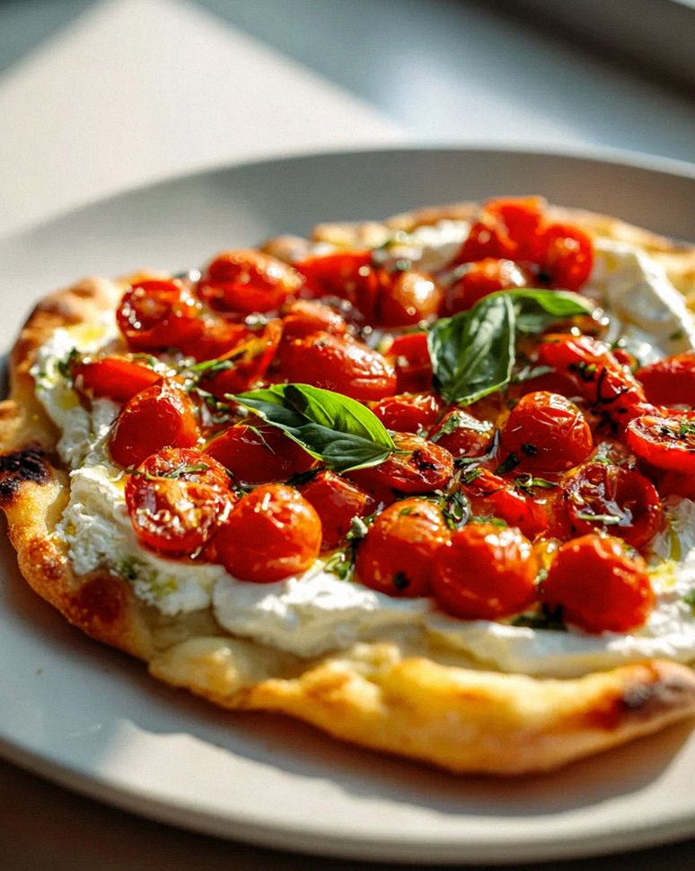 Rezept: Burrata Pizza mit Kirschtomaten – Einfach unwiderstehlich! – Schritt 2