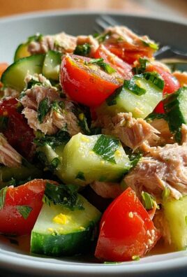 Schneller Thunfischsalat mit Gurke und Tomate