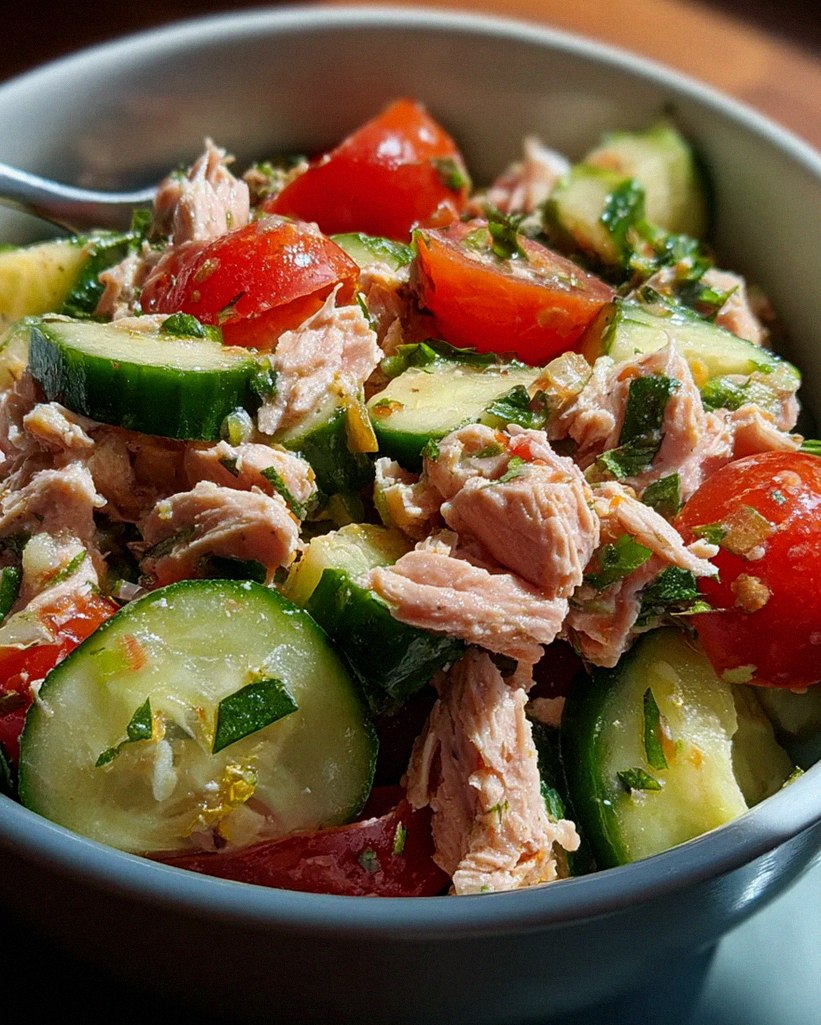 Schneller Thunfischsalat mit Gurke und Tomate – Schritt 2