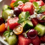 Sommerlicher Griechischer Salat mit Wassermelone & Minze
