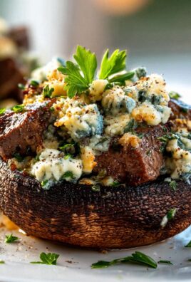 Steak & Blauschimmelkäse gefüllte Portobello – Herzhaft Genießen!