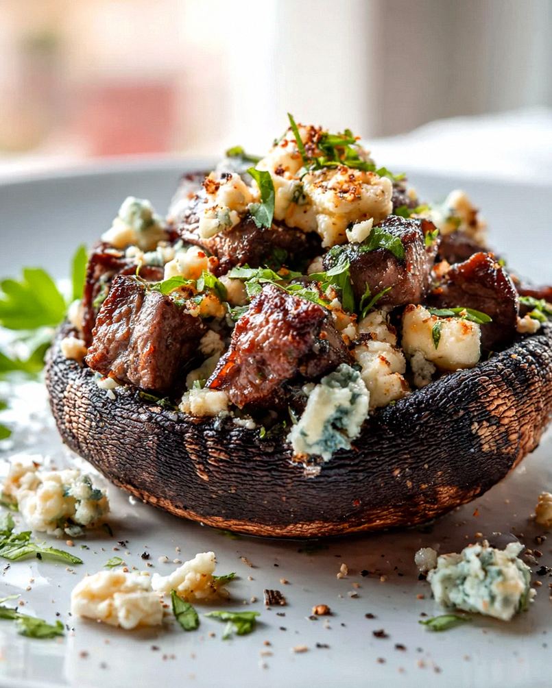 Steak & Blauschimmelkäse gefüllte Portobello – Herzhaft Genießen! – Schritt 2