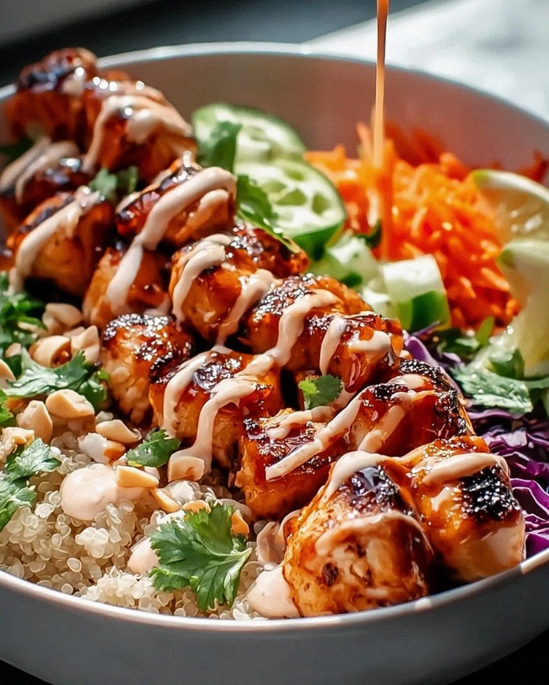 Sweet Chili Hähnchen Bowl mit Kokos-Limetten-Drizzle – Schritt 1