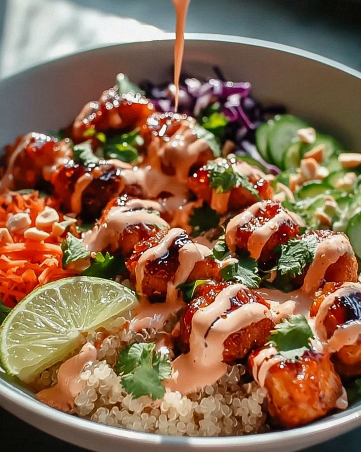 Sweet Chili Hähnchen Bowl mit Kokos-Limetten-Drizzle – Schritt 2